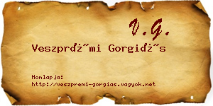Veszprémi Gorgiás névjegykártya
